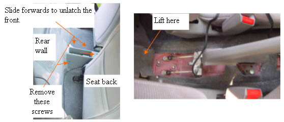 Remove the cover of the emergency brake.