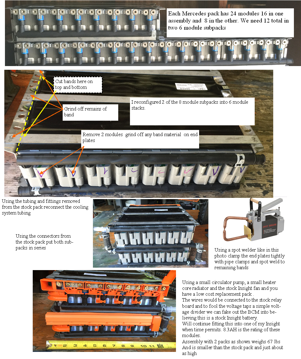 144V Insight or civic NIMH replacement HV battery pack