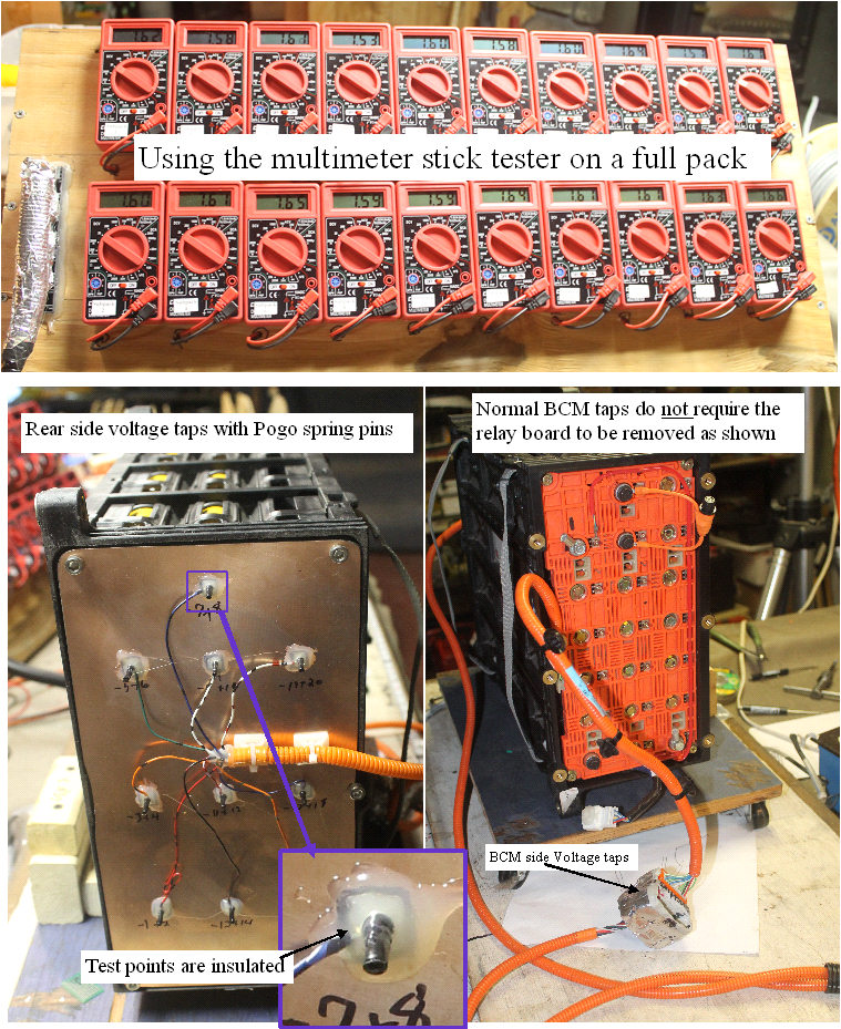 Connecting to all the sticks with the multimeter test fixture