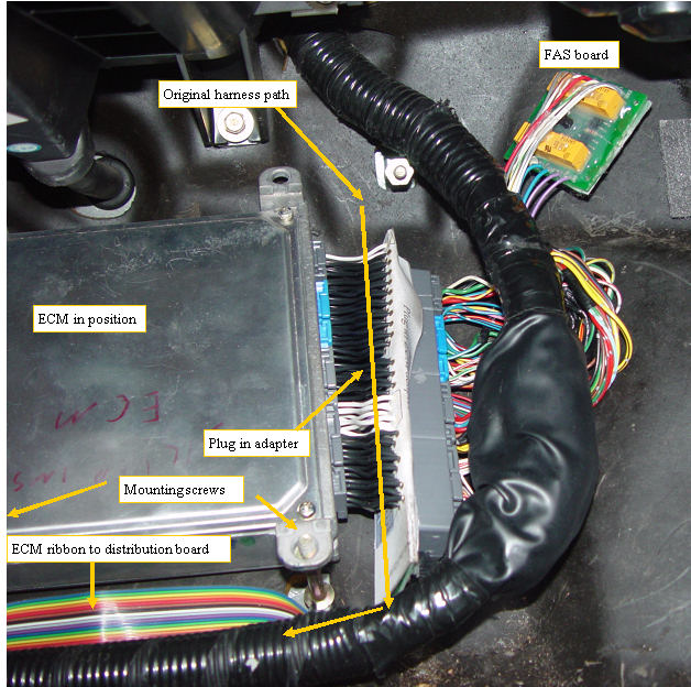 Attaching the ECM plug in adapter