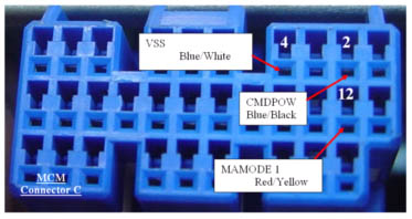 Yellow Pin 4 to Red/Yellow wire MAMODE 1 ECM side (Splice)Green Pin 5 to MCM side of wire(splice)