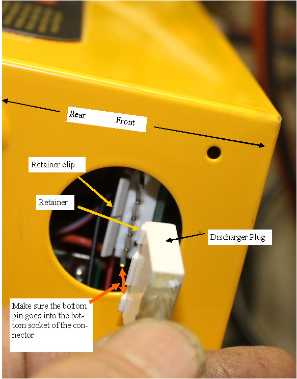 plugging in the discharger