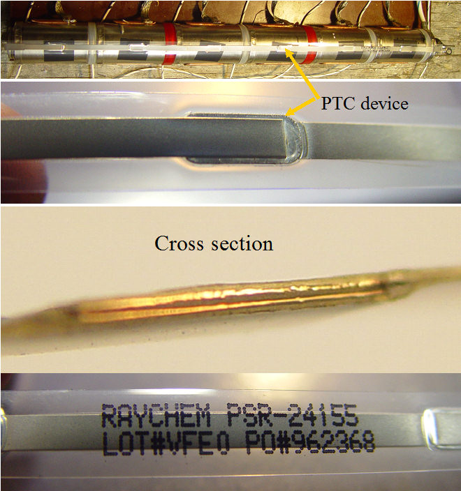 PTC strips exposed