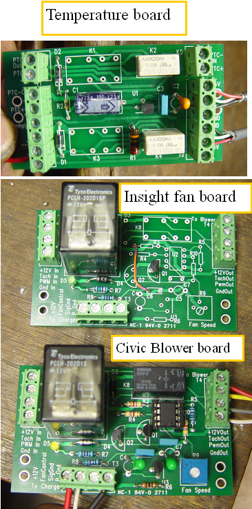 Fan and temp boards